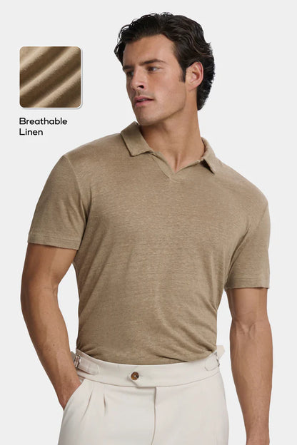 THE CLASSIC LINEN SLIM MID TAUPE SHIRT