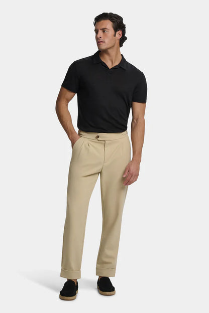 THE CLASSIC LINEN SLIM BLACK SHIRT
