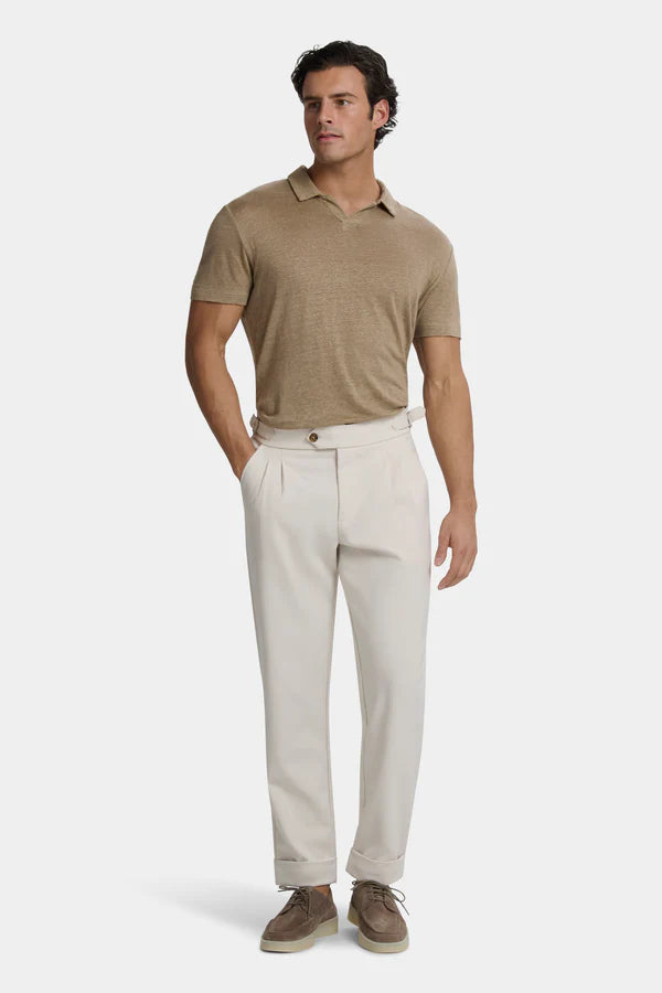 THE CLASSIC LINEN SLIM MID TAUPE SHIRT