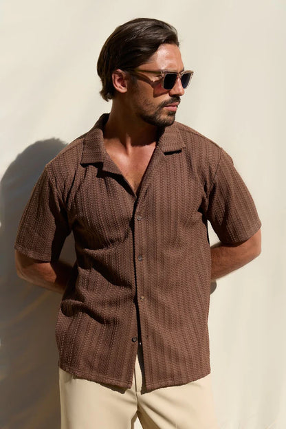 THE TRECCIA BROWN SHIRT