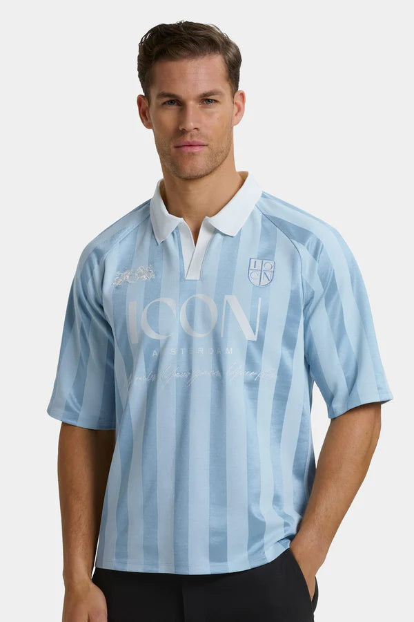 THE PREMIER FOOTBALL MILD BLUE SHIRT