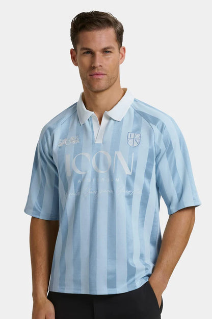 THE PREMIER FOOTBALL MILD BLUE SHIRT